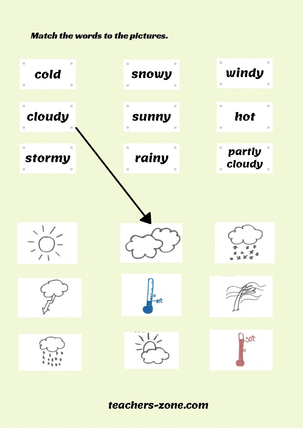 Vocabulary Matching Worksheet Weather English Esl Worksheets For 