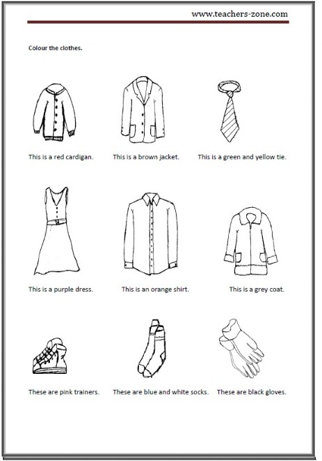 FREE CLOTHES WORKSHEETS - Teacher's Zone