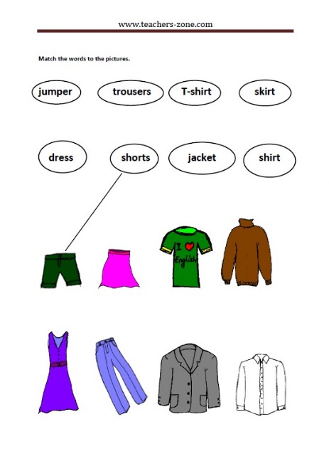 Clothes Matching Worksheet