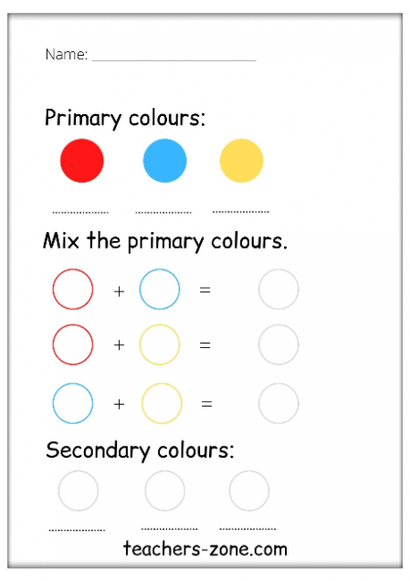 Free Colours Worksheets Teacher S Zone