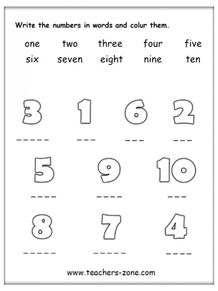 free numbers 1 10 worksheets teachers zone