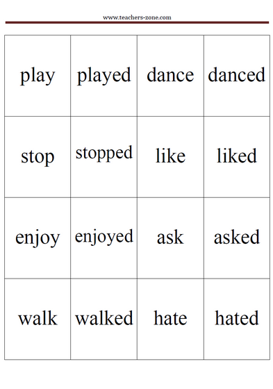 simple past tense playing cards  Simple past tense, Past tense, Verbs  activities